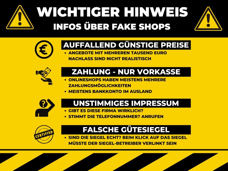 Fakshops Warnung